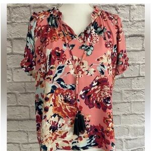 THML Colorful Floral Pattern Blouse